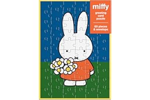 Galison Miffy with Flowers – Miffy Greeting and Jigsaw Puzzle Card Includes Color Coordinated Envelope and Sticker Seal