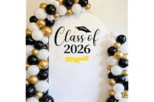 Wxiben Graduation Decal for Arch Backdrop - Class of 2026 Balloon Arch Wall Sticker, Congrats Grad Sign for Backdrop, Graduat