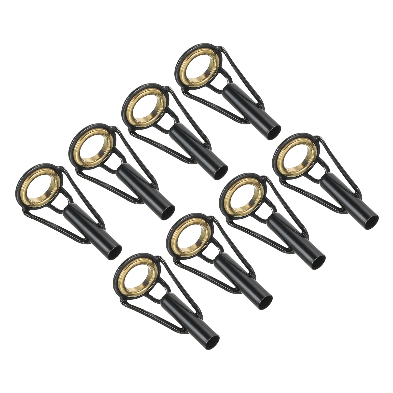 PATIKIL 3.8mm Fishing Rod Tip Repair Kit, 8pcs Stainless Steel Pole Ring Guide Replacement for Saltwater Freshwater Fishing, Golden