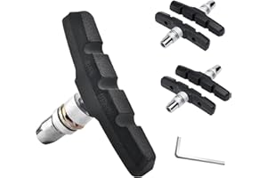 Oture Bike Brake Pads, 4 Pcs Bicycle Brake Blocks, Black 70 mm/2.76" Rubber Silent Brake Pads V Brake Shoes for Shimano, Tekt