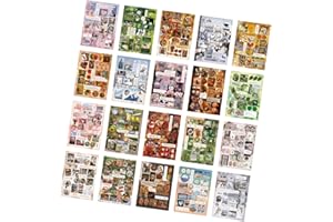 Die-Cut Sticker Book Japanese Styles Retro Aesthetic Decorative for Journal Die-cut Sticker Book