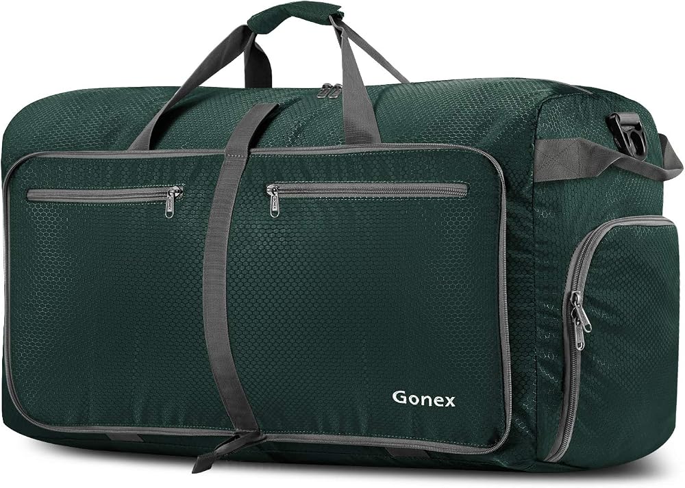 Gonex 150L Foldable Travel Duffle Bag with Shoes Compartment Dark Green