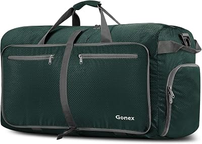 Gonex 150L Foldable Travel Duffle Bag with Shoes Compartment Dark Green