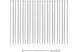 12 Pcs 6 Inches Gtysmox Transparent Borosilicate Glass Tubes, 10mm Diameter 1.5mm Thickness Glass Tubing with 1 Cleaning Brush for DIY Making Glass Crafts