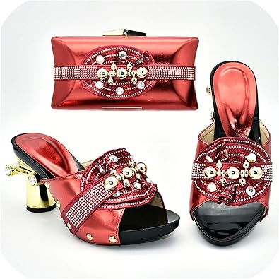 red matching shoes and bags for weddings