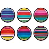 French Bull Melamine Assorted Plates-6 Piece Set -Melamine Dinnerware-Platter, Serving, Party, Platter, Dish (6" Appetizer Plate, Stripes)