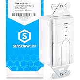 SENSORWORX Dimmer Light Switch, SWX-803-WH, 0-10V Dimming, Low Voltage, 5-24 VDC, White, Made in USA