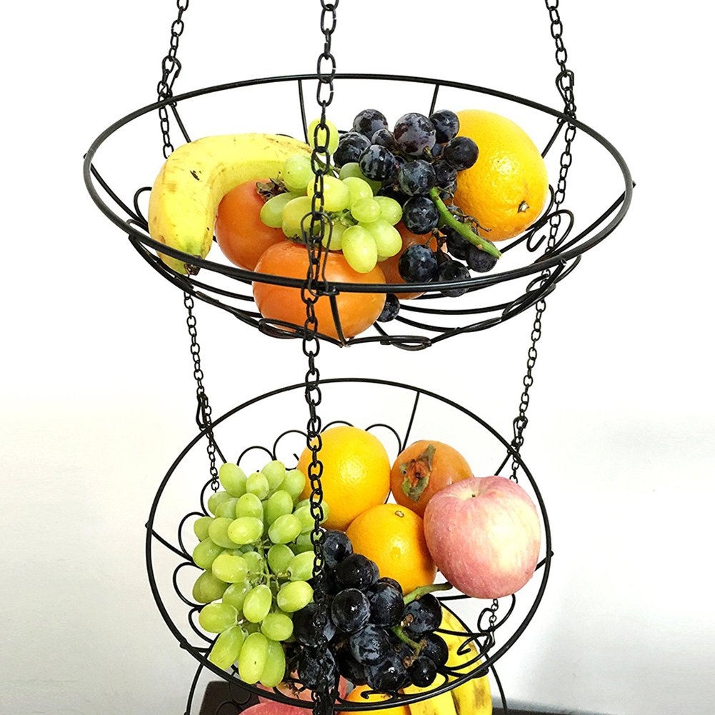 Najer 3 Tier Wire Hanging Basket Fruit Vegetable Basket Kitchen