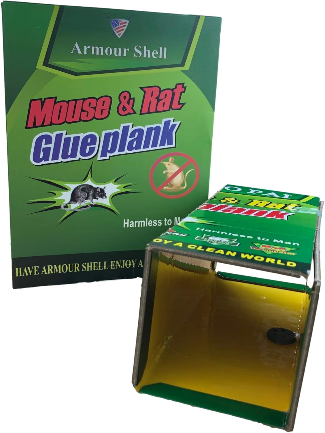 Armour Shell Mouse Rat Trap Glue Board - Sticky Super Hold Board Traps That Work and are Family Safe Catching Rodents in Their Tracks. Foldable Design is Easy to Use. Protect and Defend (6 Traps)