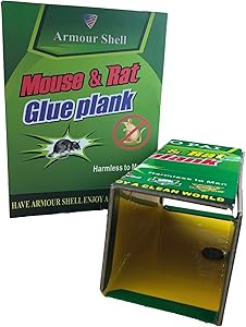 Armour Shell Mouse Rat Trap Glue Board - Sticky Super Hold Board Traps That Work and are Family Safe Catching Rodents in Their Tracks. Foldable Design is Easy to Use. Protect and Defend (6 Traps)