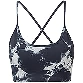 L9 OVESPORT Women's Sports Bras Tie-dye Seamless Workout Criss Cross Gym Yoga Strappy Crop Bra