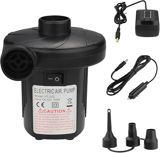 Arifaz Electric Air Pump, Quick Fill Air Beds Pump, with 3