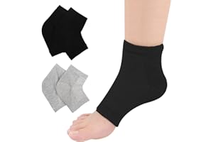 HATINXIA 2 Pairs Moisturizing Socks, Heel Socks for Cracked Heel Repair Treatment, Silicone Gel Toeless Socks, Foot Care Sock