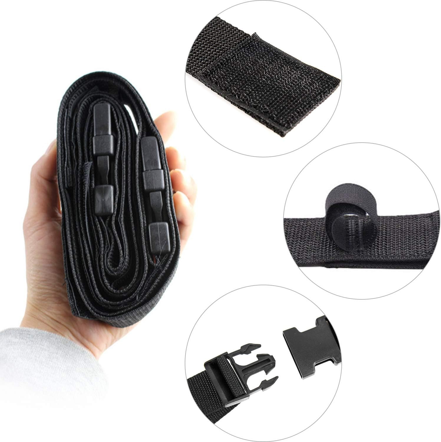 KUDES 2 Pack Vehicle Fishing Rod Rack Holder Adjustable 35 to 44 inch Easy Install Fishing Car Rod Carrier Belt Strap for SUV, Wagons, Van (Black): Home Improvement