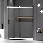 56-60" W x 72" H Shower Door,Frameless Sliding Shower Door with 1 Handle,Shower Glass Door with 5/16" (8mm) Clear SGCC Temper
