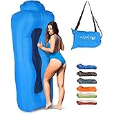 Outplea Inflatable Beach Air Lounger, Portable Blow up Couch for Camping | Lighiweight, Portable, Self Air Lounger for Adults, Breathable Mesh, No Pump Required, for Beach Backyard Hiking Festival