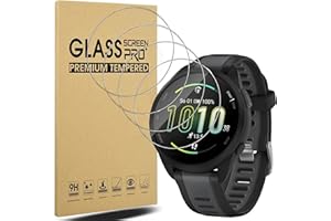 LIANCGJUE 4 Pack Anti-Scratch Film for Garmin Forerunner 165 Screen Protector, 9H Hardness Tempered Glass Full Protective