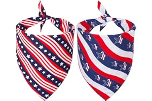 ADOGGYGO American Flag Dog Bandanas, Multiple Sizes Offered, Triangle Dog Scarf Patriotic 4th of July Dog Bandanas for Medium Large Dogs (Large, Independence Day-2)
