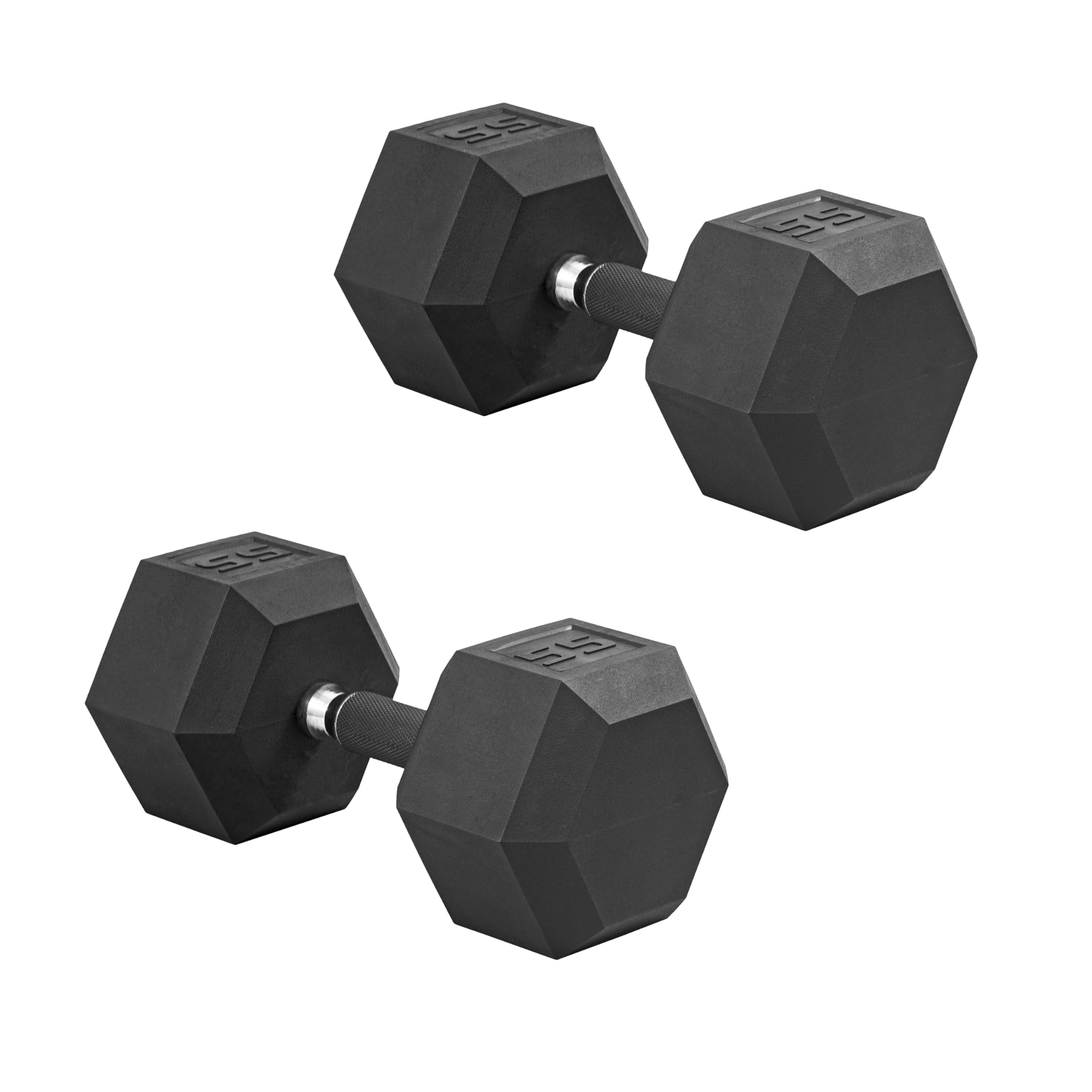 Photo 1 of ***ONLY ONE***CAP Barbell 55 LB Rubber Coated Hex Dumbbell Hand Weight with Padded Grip - Pair | Comfort Grip