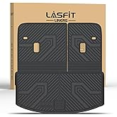 LASFIT Cargo Mat and Backrest Mat for Mazda CX-90 / CX 90 PHEV 2024 2025 2026 7&8 Seats(Not for 6 Seats) TPE Custom Fit All Weather Trunk Liner Waterproof CX90/CX90 PHEV Cargo Tray Accessories, Black