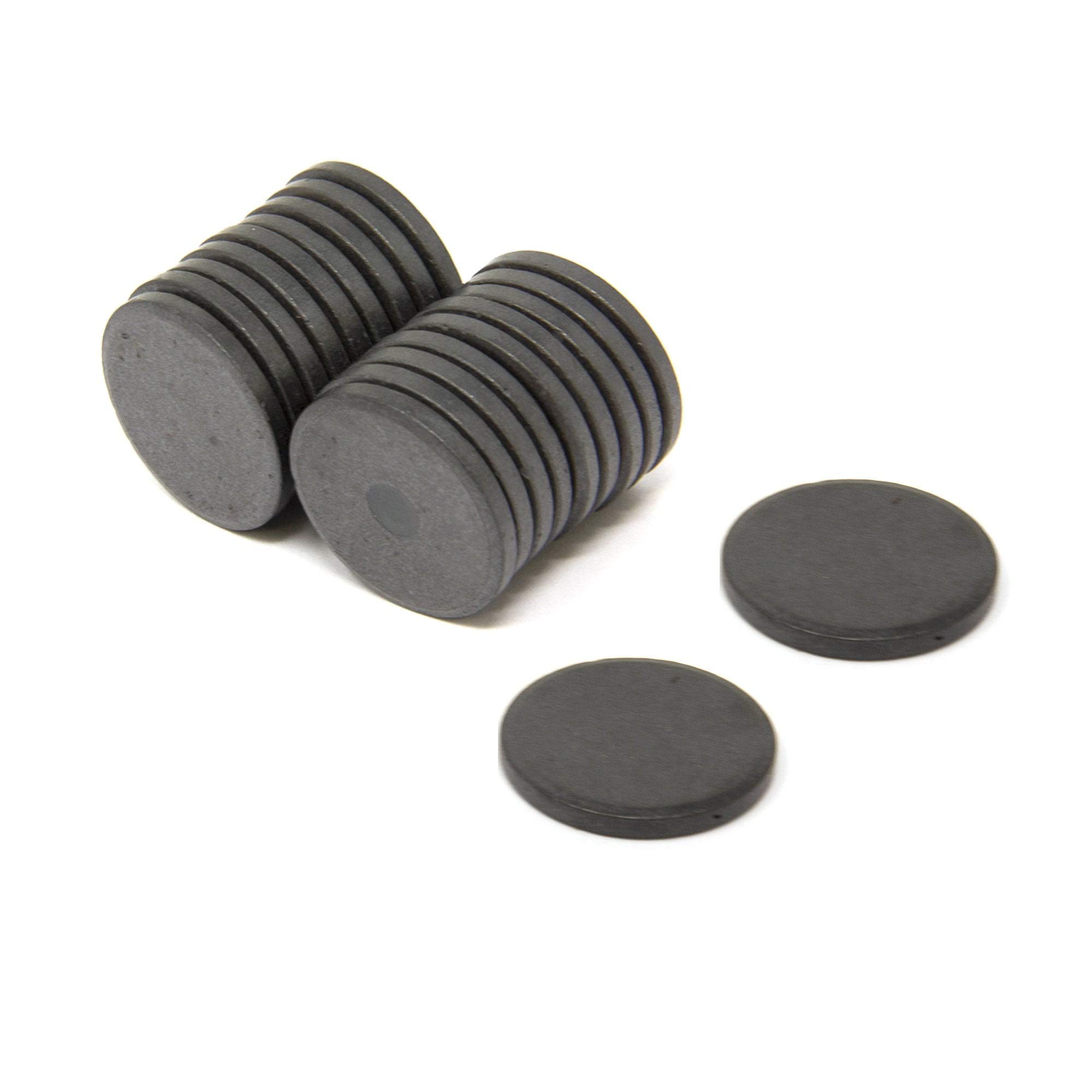Magnet Expert® 25mm x 3mm thick Y10 Ferrite Magnet - 0.69kg Pull (Pack of 20)