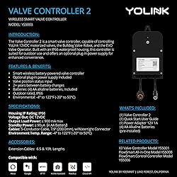 YoLink Wireless Smart Valve Control Kit, 3/4" Brass