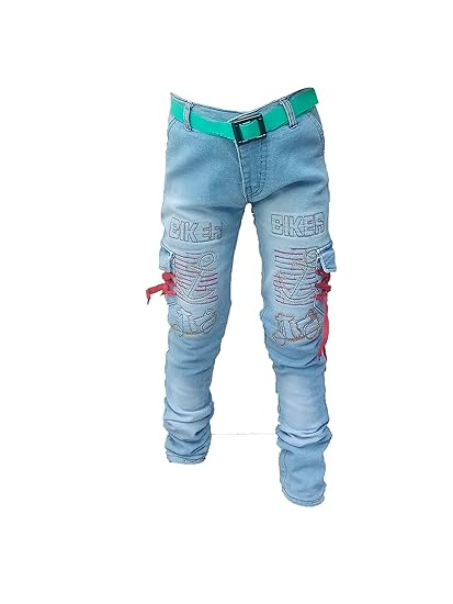 sky colour jeans pant