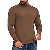 ZAFUL Men's Mock Turtleneck Shirts Long Sleeve Lightweight Slim Fit Undershirt Tops Ribbed Pullover Dress Base Layer Shirts