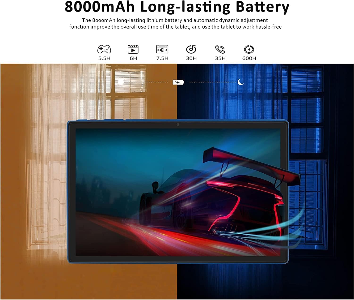 2025 Android 13 Tablet 10 Inch, 5G WiFi 14GB RAM+128GB ROM(1TB TF), 2 in 1 Tablet with Keyboard Mouse Case Octa-Core 2.0Ghz | 8000mAh | 1080FHD | Bluetooth5.0 | WiFi GPS OTG Type C-Blue