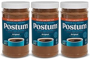 Postum Coffee Substitute Original (3x8oz) | Coffee Alternative Caffeine Free with Roasted Wheat Bran & Molasses | Natural, Non-GMO, Vegan Coffee Replacement Drink