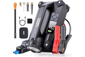 LATIT 6000A Car Jump Starter with Air Compressor, 12V Portable Car Battery Booster Pack for 10L Gas & 8L Diesel Engines, 150P