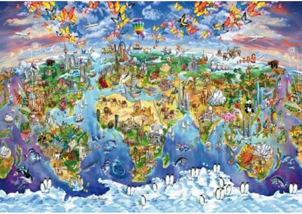 Wentworth World Wonders 250 Piece Maria Rabinky Wooden Jigsaw Puzzle with Wood Whimsy Shaped Pieces