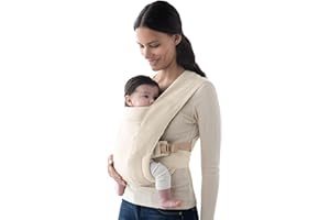 Ergobaby Embrace Baby Carrier Newborn to Toddler - Lightweight Ergonomic Baby Carriers - Cozy Essentials (7-25 Pounds), Ponte Knit, Cream