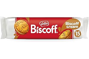 Lotus Biscoff - Caramelised Sandwich Cookies - Original Biscoff Cream Filling, 1 Sleeve of 15 Cookies