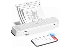POKELABEL Portable Printer, Heat Transfer Printer P831 Supports 8.5 x 11 A4 Regular Copy Paper, Wireless Bluetooth for Phone Tablet, Portable Printers Wireless for Travel Home Use