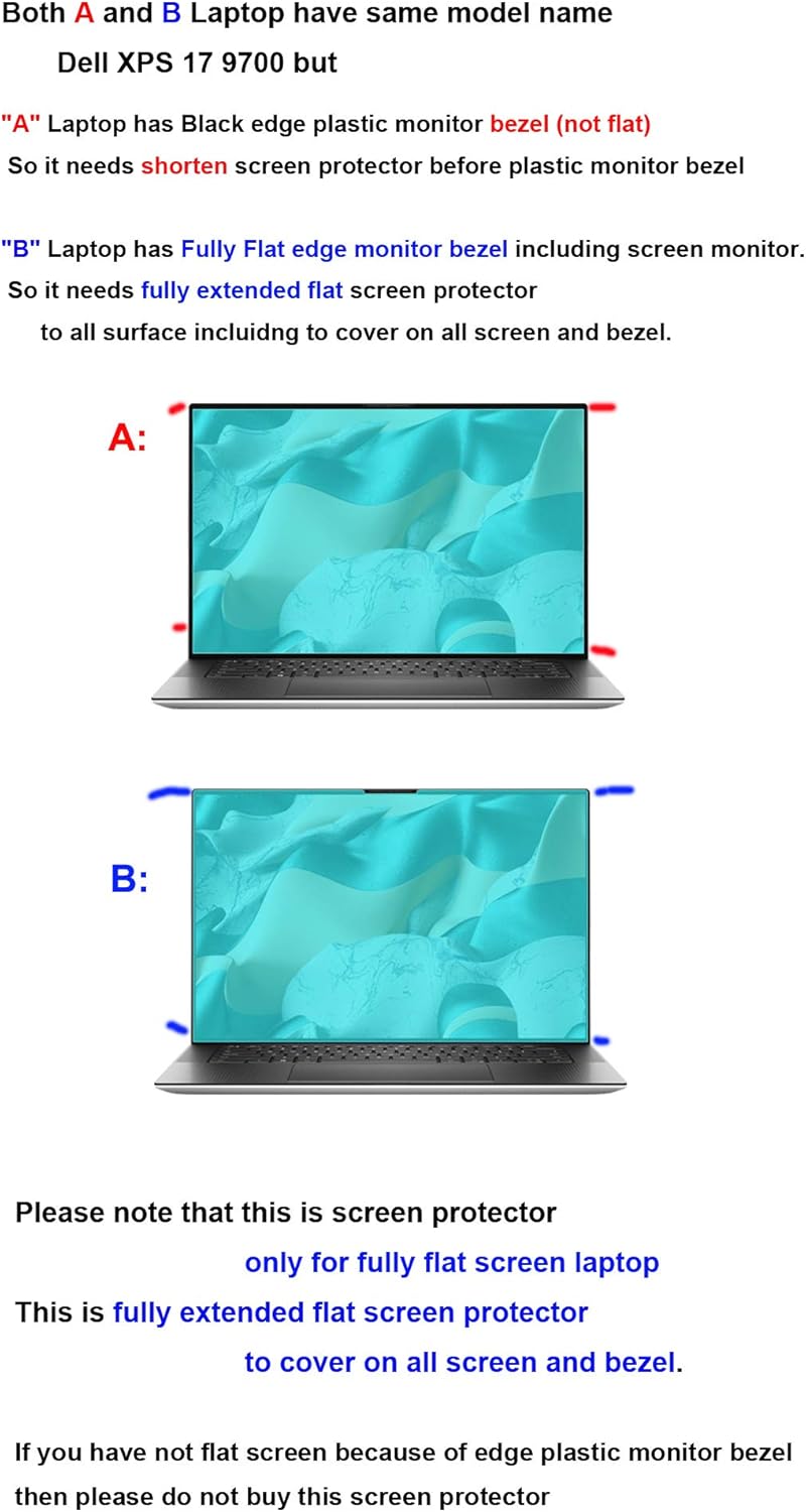 free laptop screen savers for 17 inch on Amazon Com Screen Protector For Dell Xps 17 9700 4k Touchscreen Light Anti Glare Matte Screen Protector Lcd Shield Guard Healing Shield Light Film