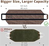 AMAGABELI Firewood Log Carrier Bag Waxed Canvas Large 99x46cm Heavy Duty Dark view 2