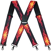 MELOTOUGH Men's Suspender 1.5/2 Inch Wide Suspenders Full Elastic X Back Suspender with Snap Hooks