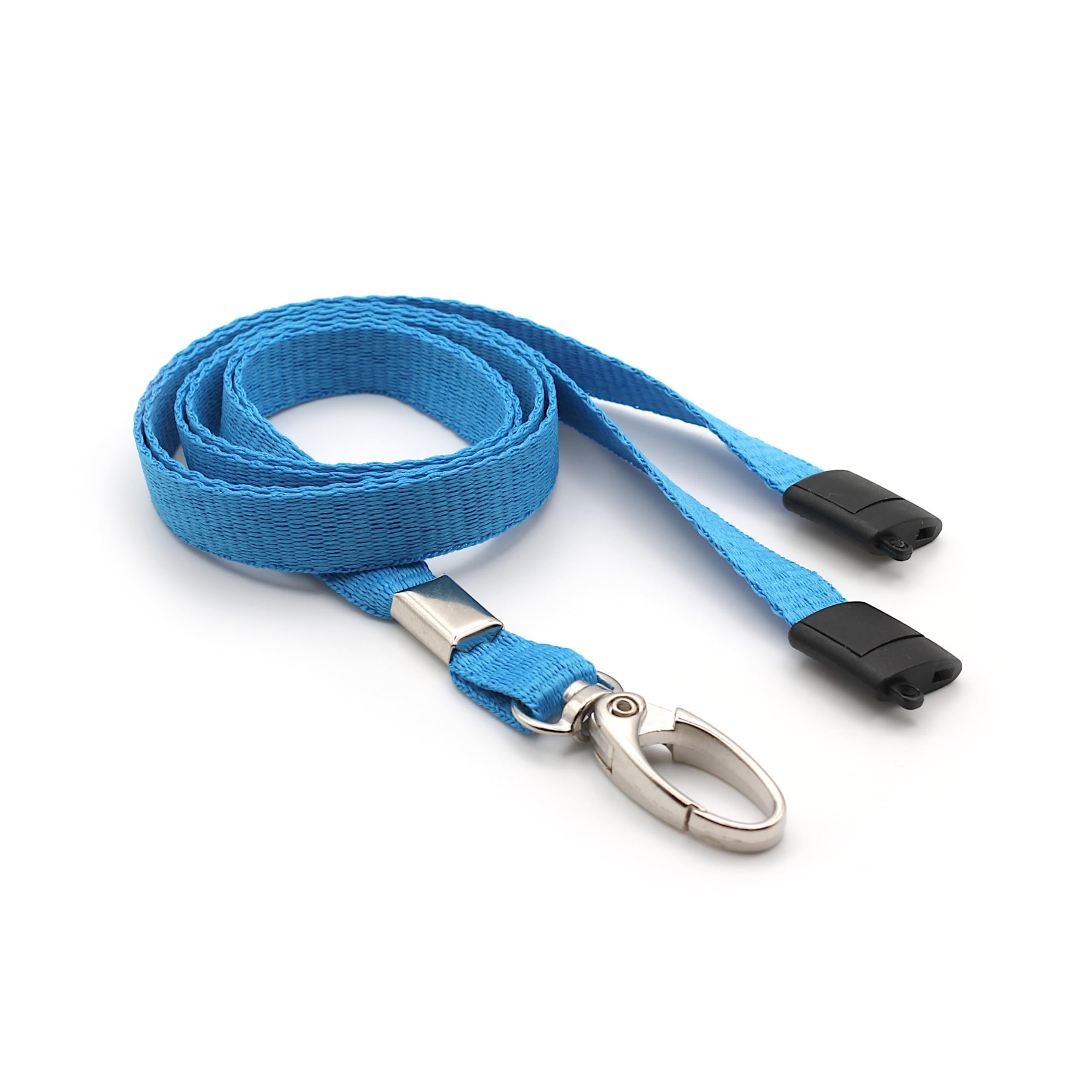 EasyBadge Light Blue Lanyards for ID Badges with Safety Breakaway and Metal Lobster Clip - Pack of 100 โ image 1