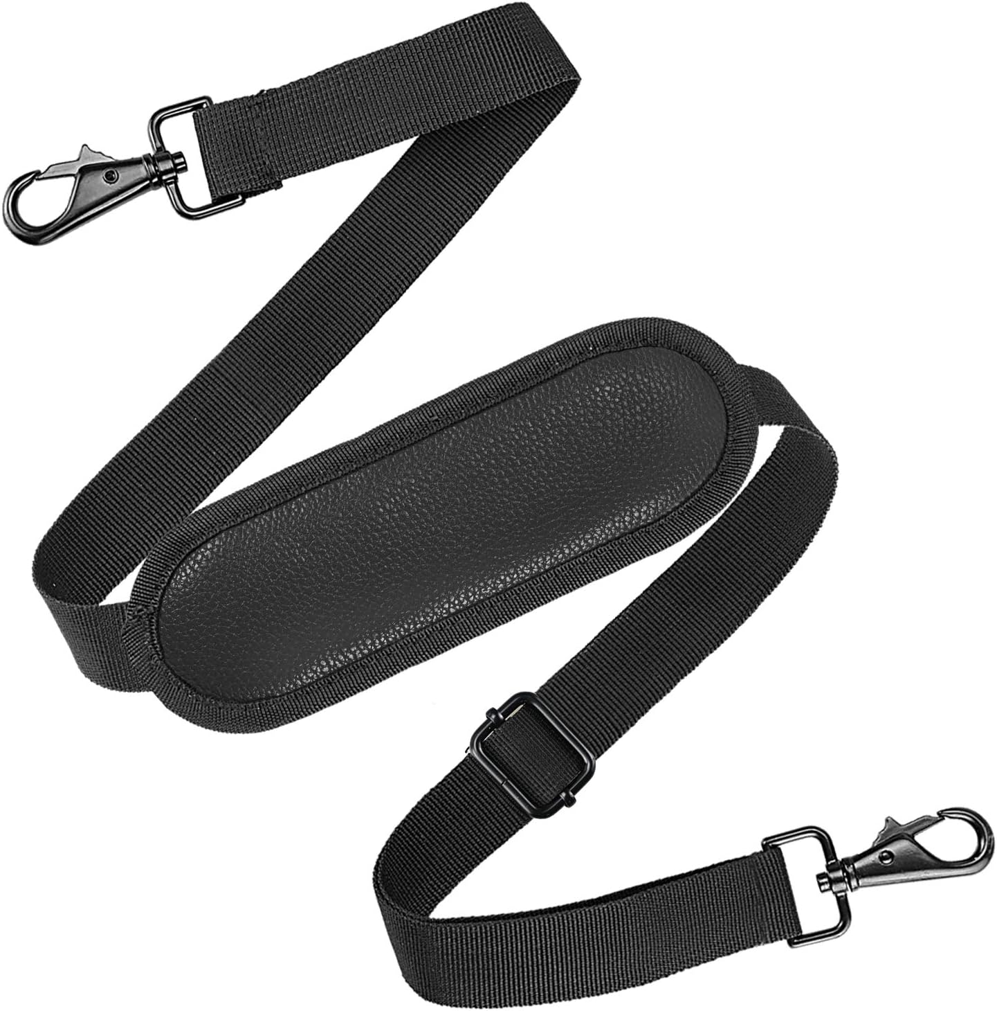 Laptop Shoulder Strap, Adjustable Thick Bag Strap with Soft Shoulder Pad and Swivel Hooks for Briefcase Notebook by YOUSHARES (Black)