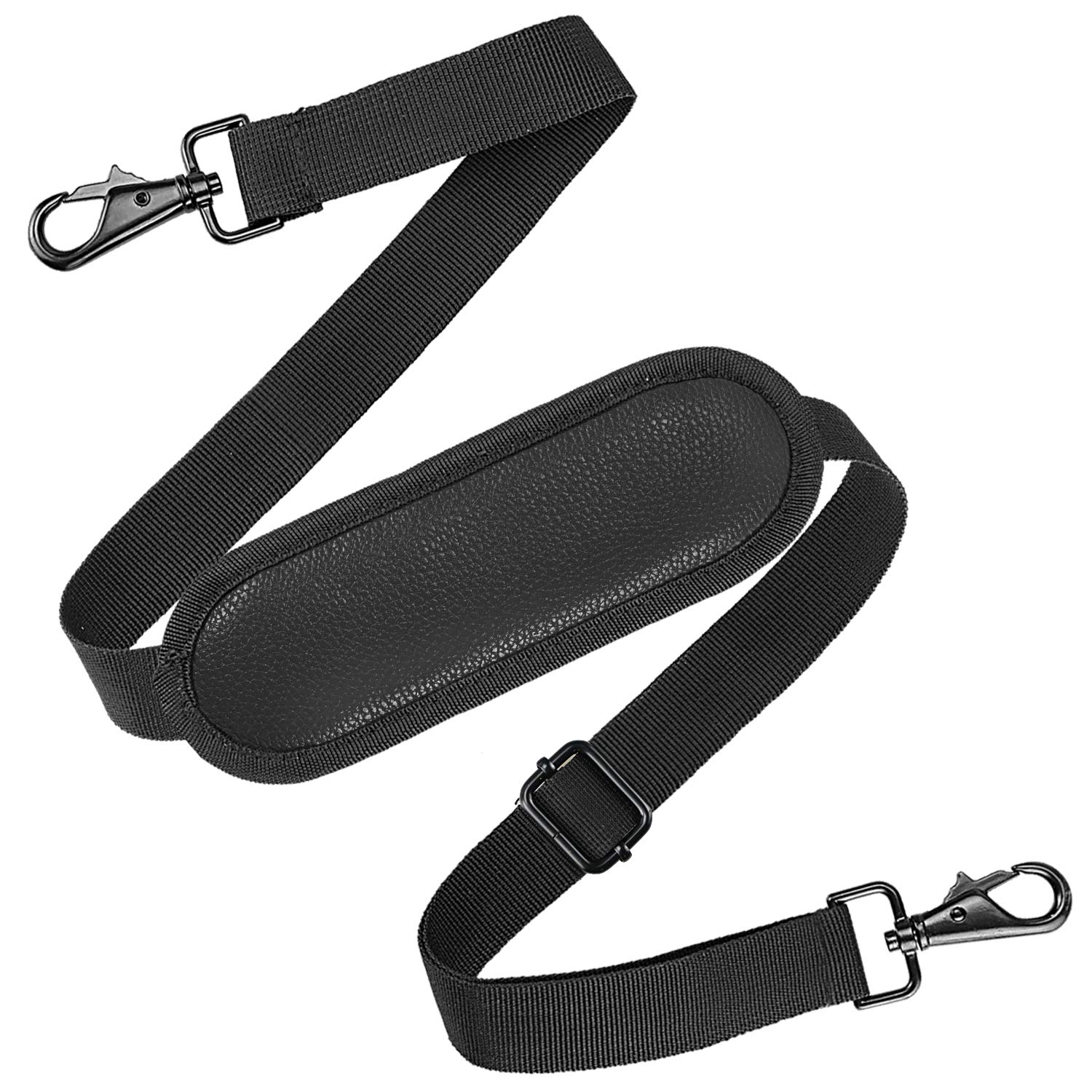 Laptop Shoulder Strap, Adjustable Thick Bag Strap with Soft Shoulder Pad and Swivel Hooks for Briefcase Notebook by YOUSHARES (Black)