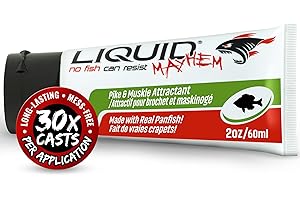 Liquid Mayhem Pike & Musky Fish Attractant Gel 60 ml / 2 oz · 60 Uses – Real Pike & Musky Bait & Aminos | UV-Enhanced Long-La