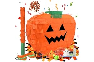 KIDEPOCH Halloween Pumpkin Pinata for Halloween Theme Party Favor, Halloween Party Supplies with Smile (11.81 x 15.75 x 4.14 inches)