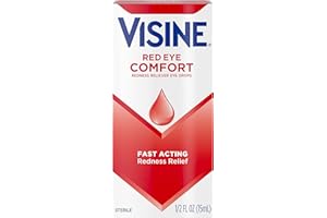 Visine Red Eye Comfort Redness Relief Eye Drops to Help Relieve Red Eyes Due to Minor Eye Irritations Fast, Tetrahydrozoline HCl, 0.5 fl. oz