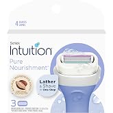 Schick Intuition Pure Nourishment Womens Razor Refills with Coconut Milk and Almond Oil, 3 Count (Pack of 1)