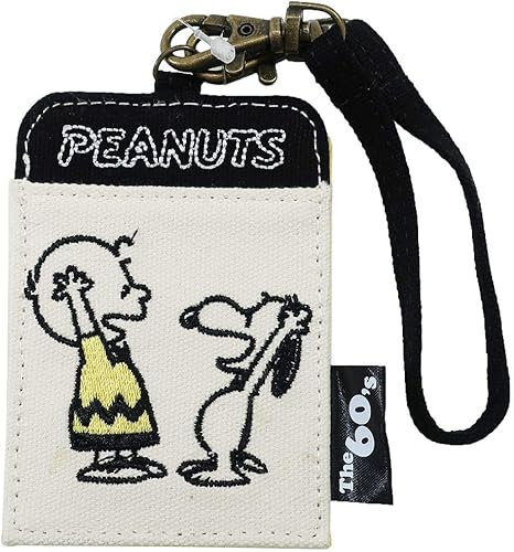 Amazon Co Jp パスケース 定期入れ ピーナッツ スヌーピー 生誕70周年記念 Peanuts Snoopy キャンバス生地 帆布 ハンド ストラップ付き シングル 単面 カード入れ 60年代 ジュエリー