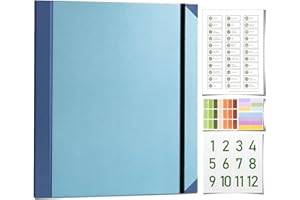 MISONIA The Life Book Document Organizer - Binder for Important Documents, Document Organizer Foliofor Bills Checks Birth Certificates etc (Blue)