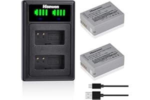 Hisewen NB-10L Battery 2 Pack and Dual Battery Charger for Canon PowerShot G1 X, G3 X, G15, G16, SX40 HS, SX50 HS, SX60 HS Di