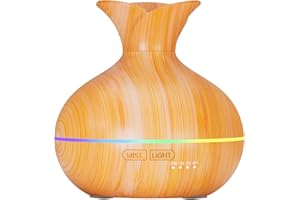JAREGU Essential Oil Diffusers for Home, 300ml Portable Small Aromatherapy Diffuser, Ultrasonic Diffusers for Essential Oils, Auto Shut-Off 4 Timers 15 Colors for Office Home cesi (Yellow)