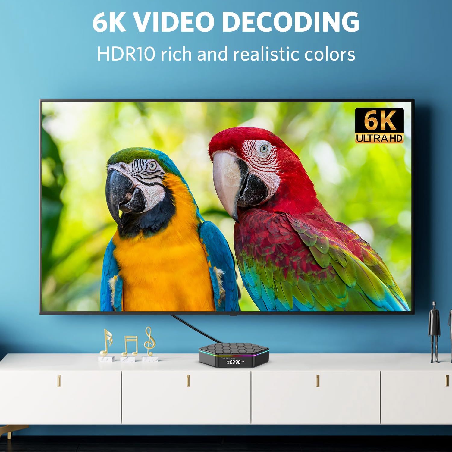 Android 12.0 TV Box 6k/3D HD Tv Box H618 Quadcore 4GB RAM 32GB ROM 2.4G/5.0G Dual WiFi & BT 5.0 Android Box Support Multi-Lingual Iptv Box with LAN Ethernet 10/100M for Movie Game Chat etc.